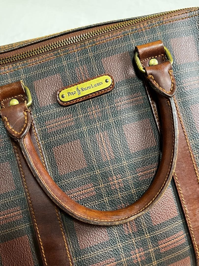 ポロ ラルフローレン　ボストンバッグ　チャーム　ブラシ　POLO 　チェック