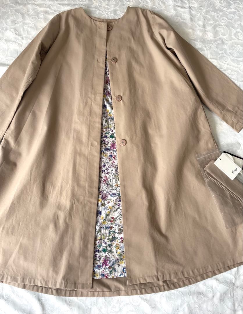 美品✨Crespi 裏地リバティ コート 大人かわいい上品　春のコート　M