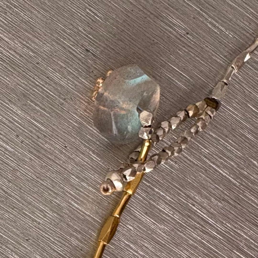 ローマングラス　ハーキマーダイヤモンド　カレンシルバーブレスレット