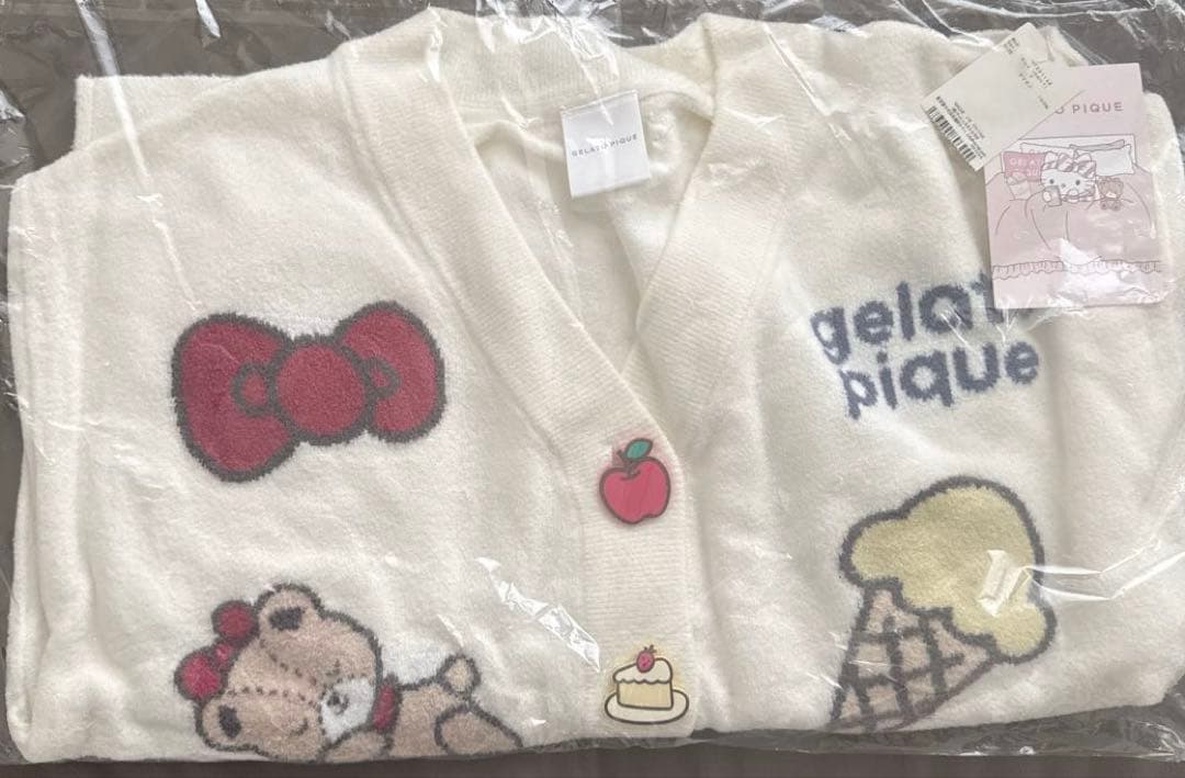 ジェラートピケ サンリオ キティ スムーズィーカーディガン オフホワイト新品