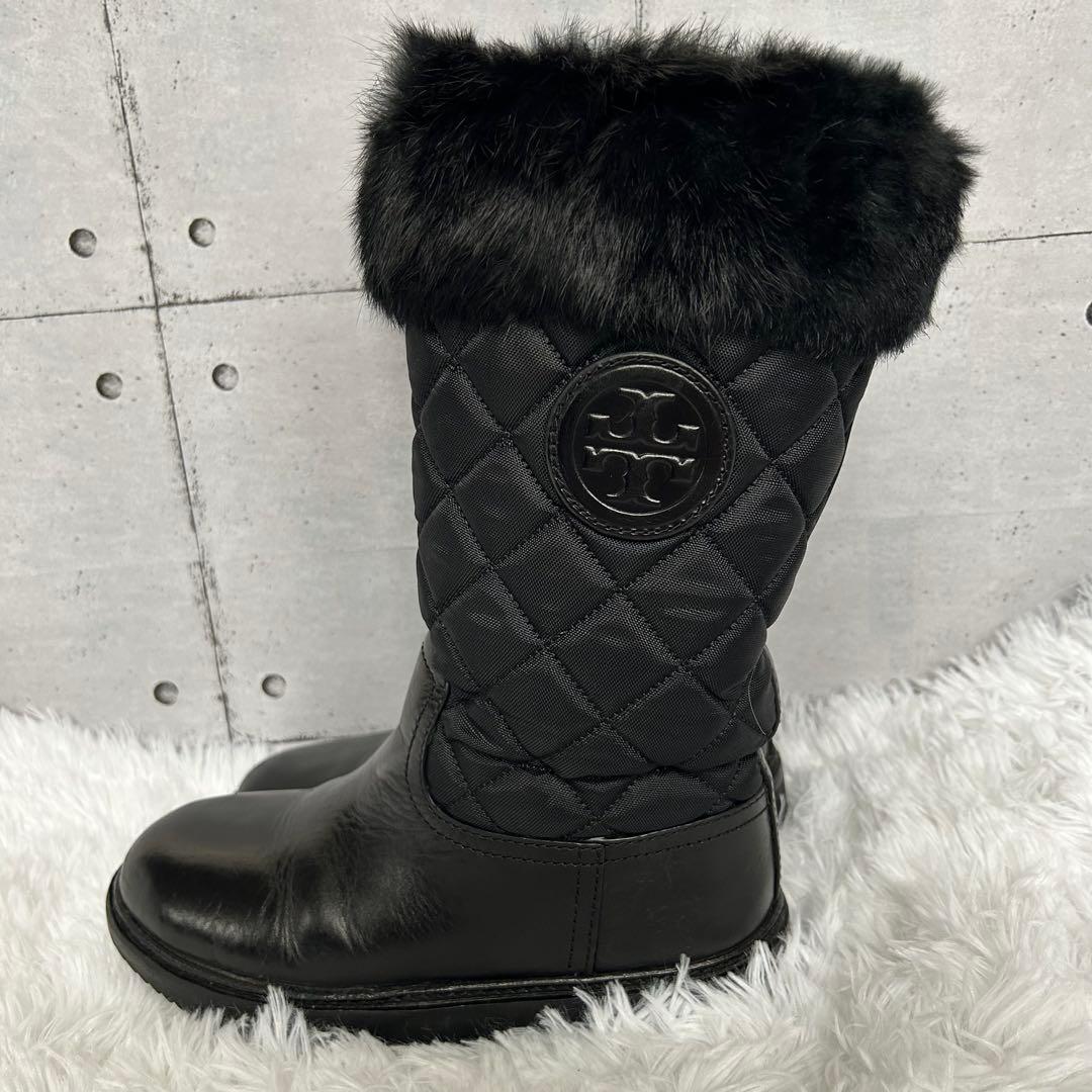 Tory Burch ファー付きロングブーツ ブラック