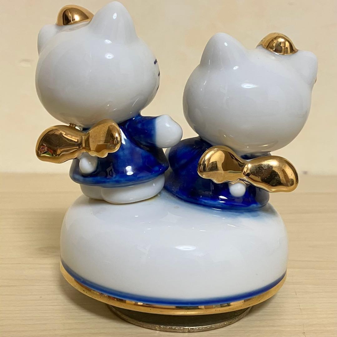【希少】ハローキティ エンジェル キティ ミミィ 陶器製 オルゴール