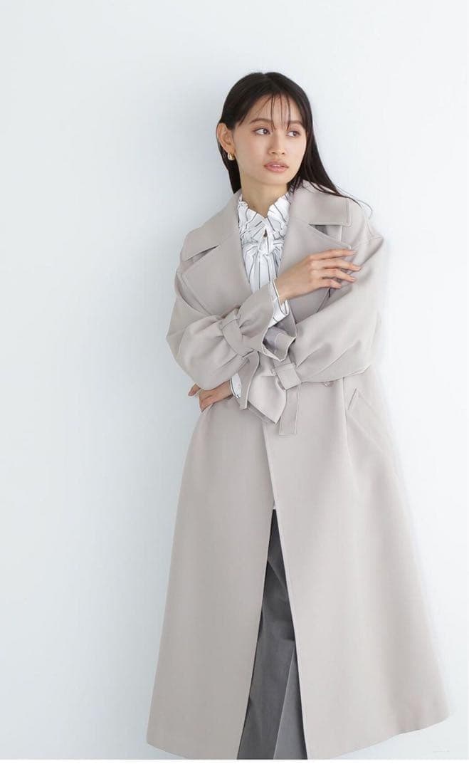 美品✨　ナチュラルビューティー　マキシ丈　トレンチコート M オーバーサイズ