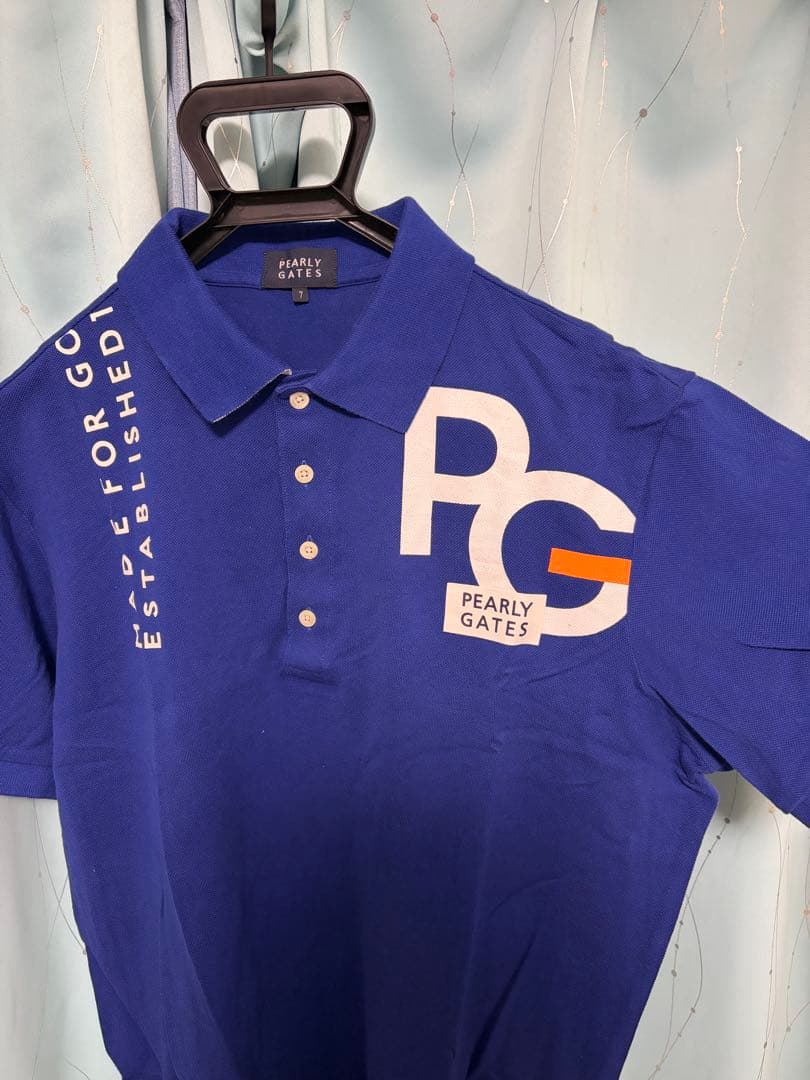 【ほぼ未使用】PEARLY GATES ポロシャツ 青　サイズ7