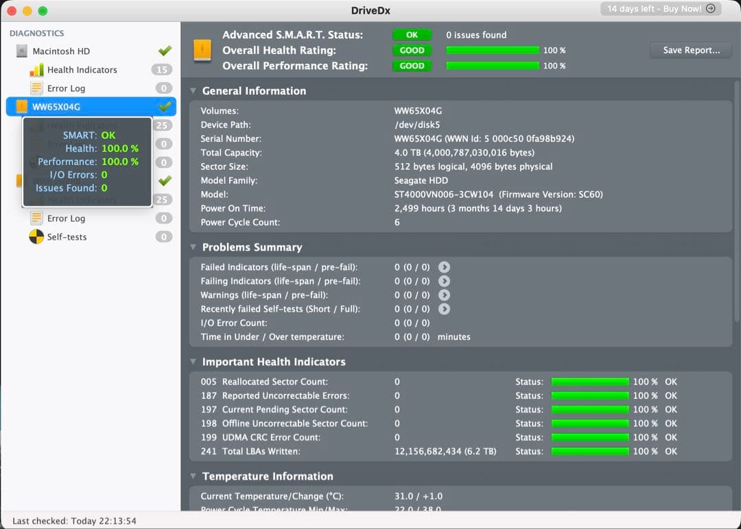 ラスト Seagate IronWolf nas用 HDD 4TB2台 起動6回
