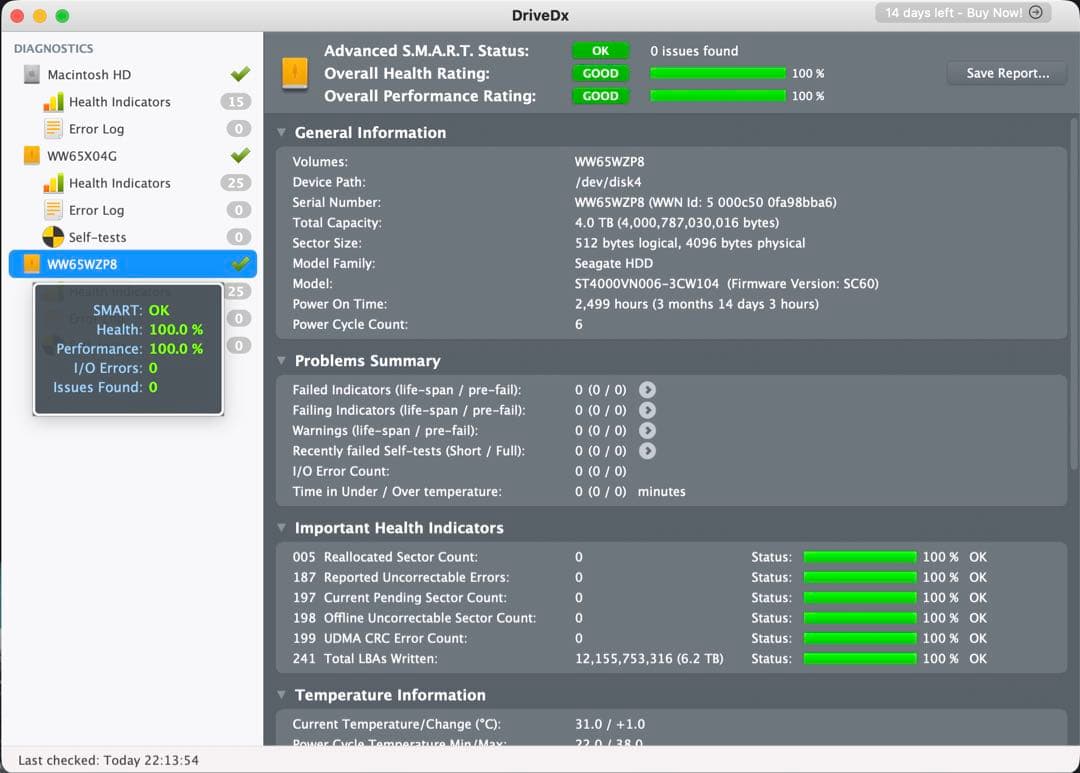 ラスト Seagate IronWolf nas用 HDD 4TB2台 起動6回
