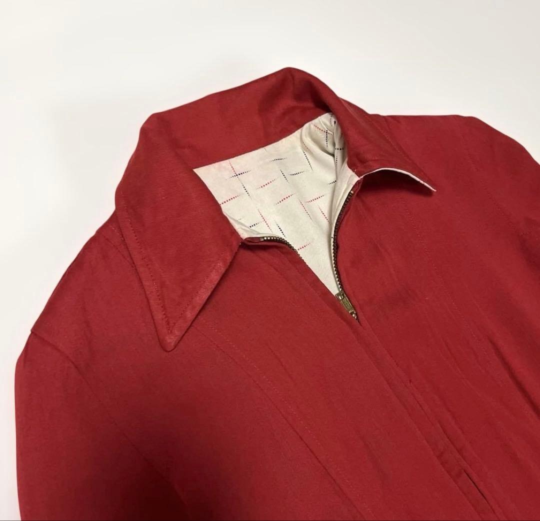 【レア】50s レーヨンギャバ ジャケット カスリ ネップ