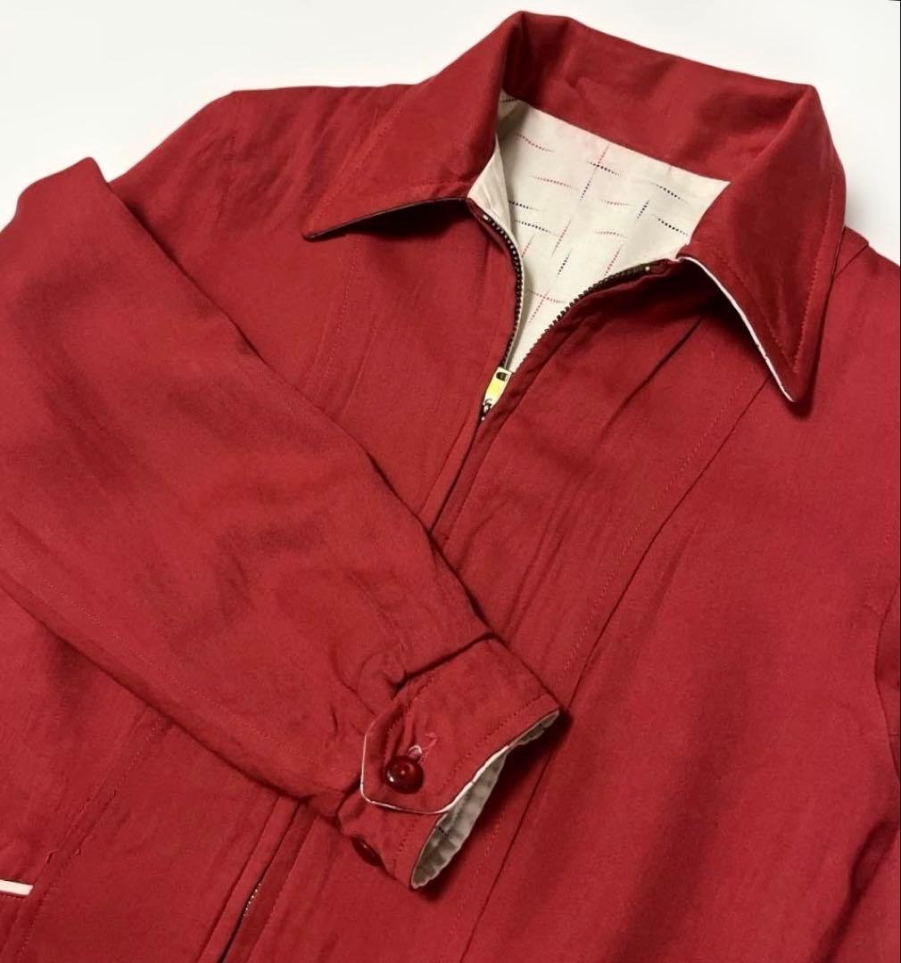 【レア】50s レーヨンギャバ ジャケット カスリ ネップ
