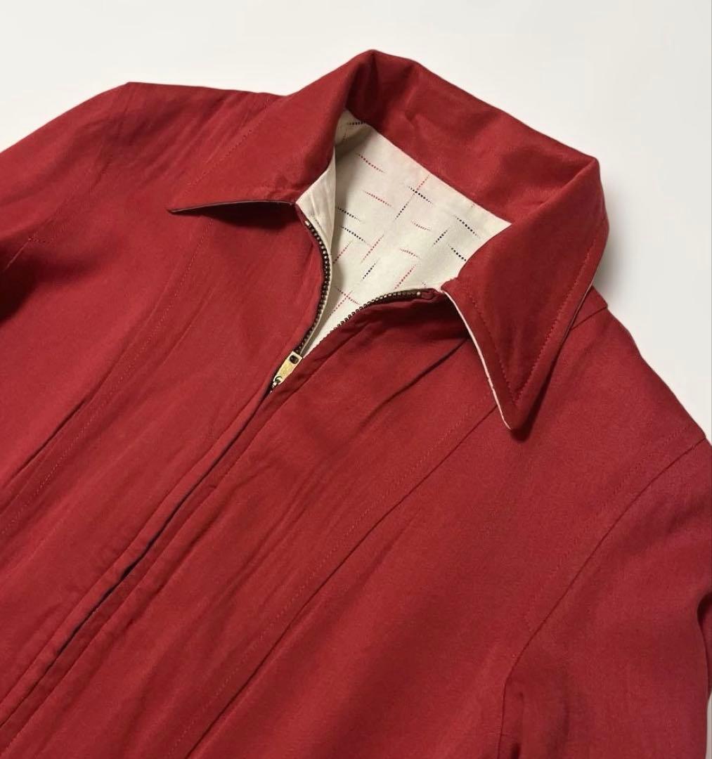 【レア】50s レーヨンギャバ ジャケット カスリ ネップ