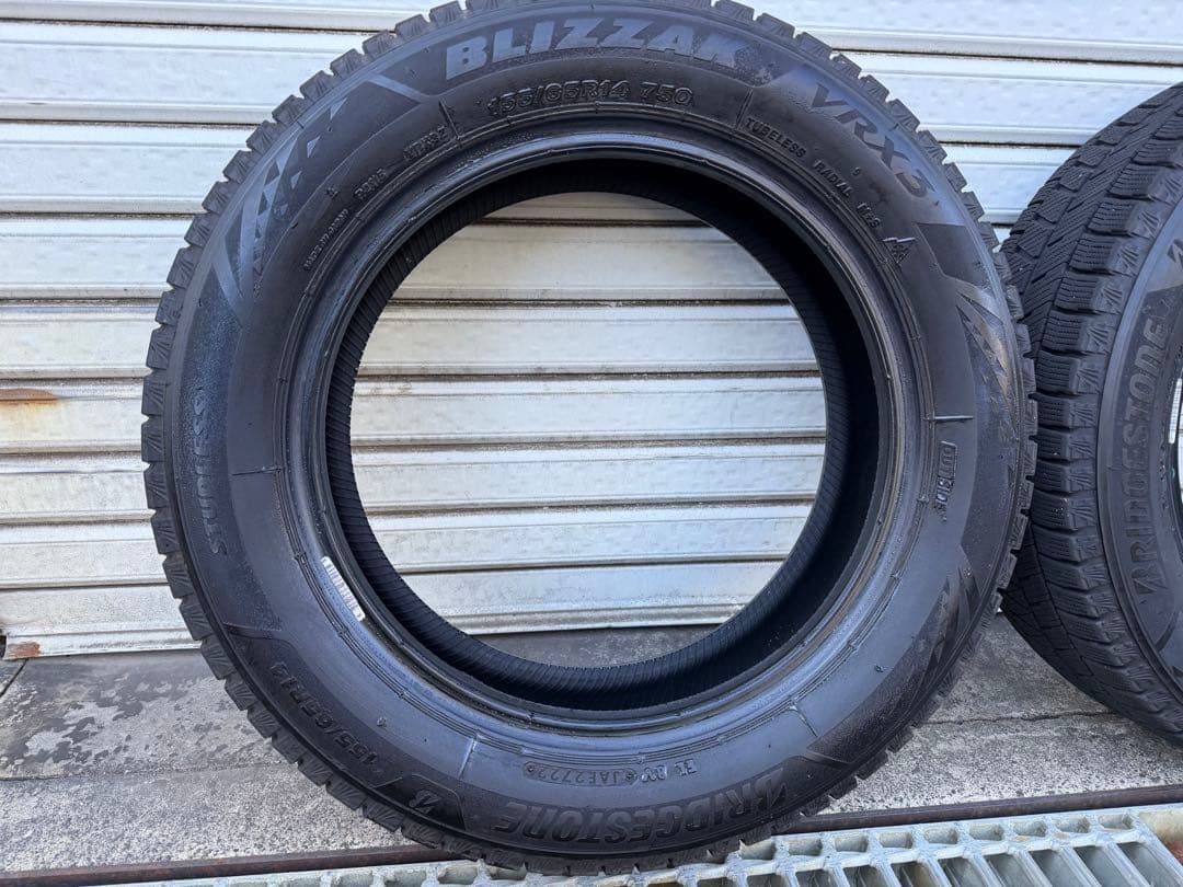 ブリザック VRX3 冬タイヤ 155/65R14 4本中古