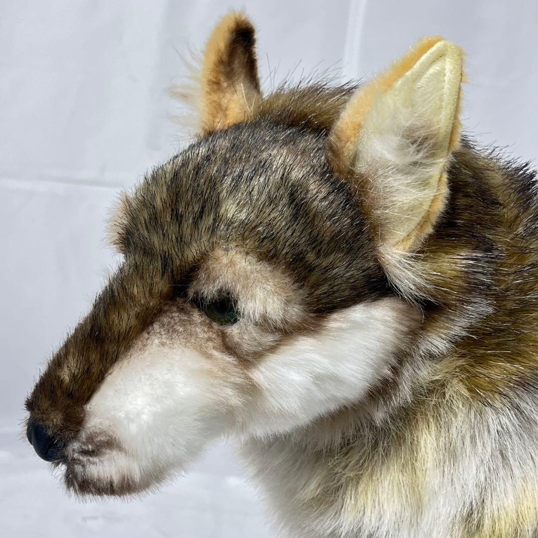 HANSA ハンサ ウルフ オオカミ ぬいぐるみ リアル 大きめ 自立