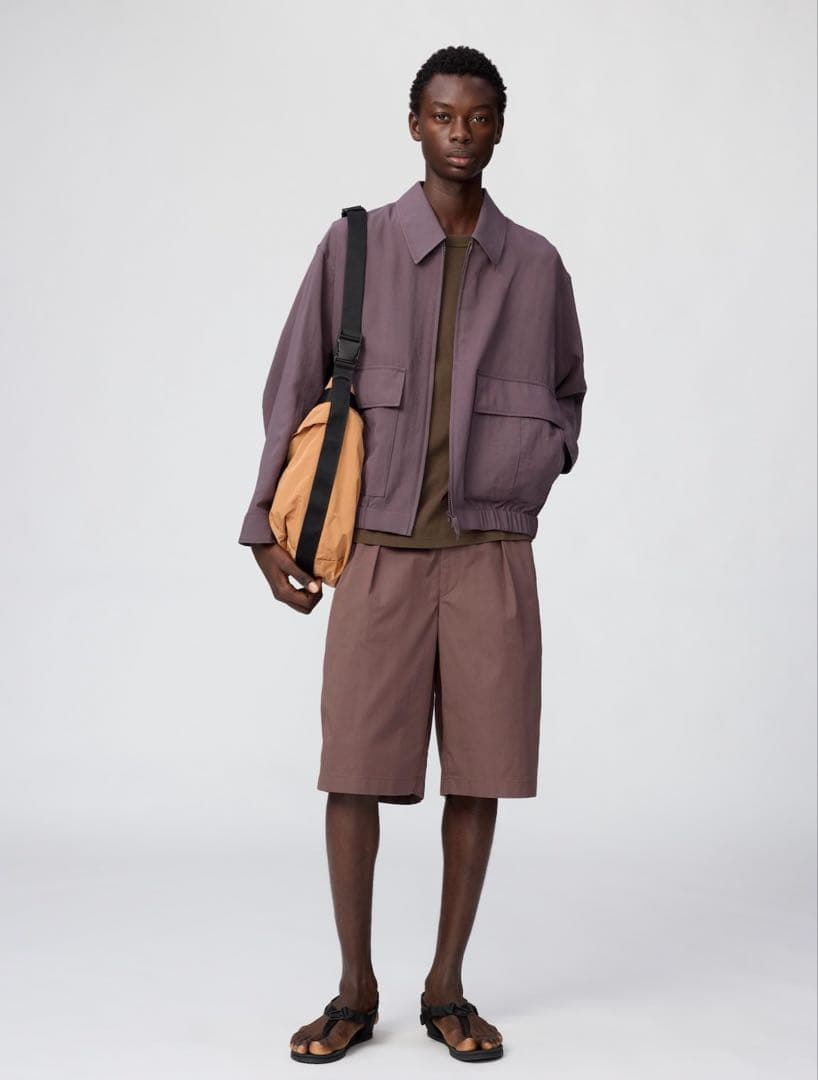 UNIQLO U ショートブルゾン PURPLE XLサイズ