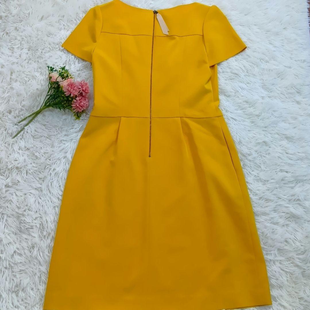美品　FOXY NEW YORK イエロー ひざ丈ワンピース 半袖　大きいサイズ