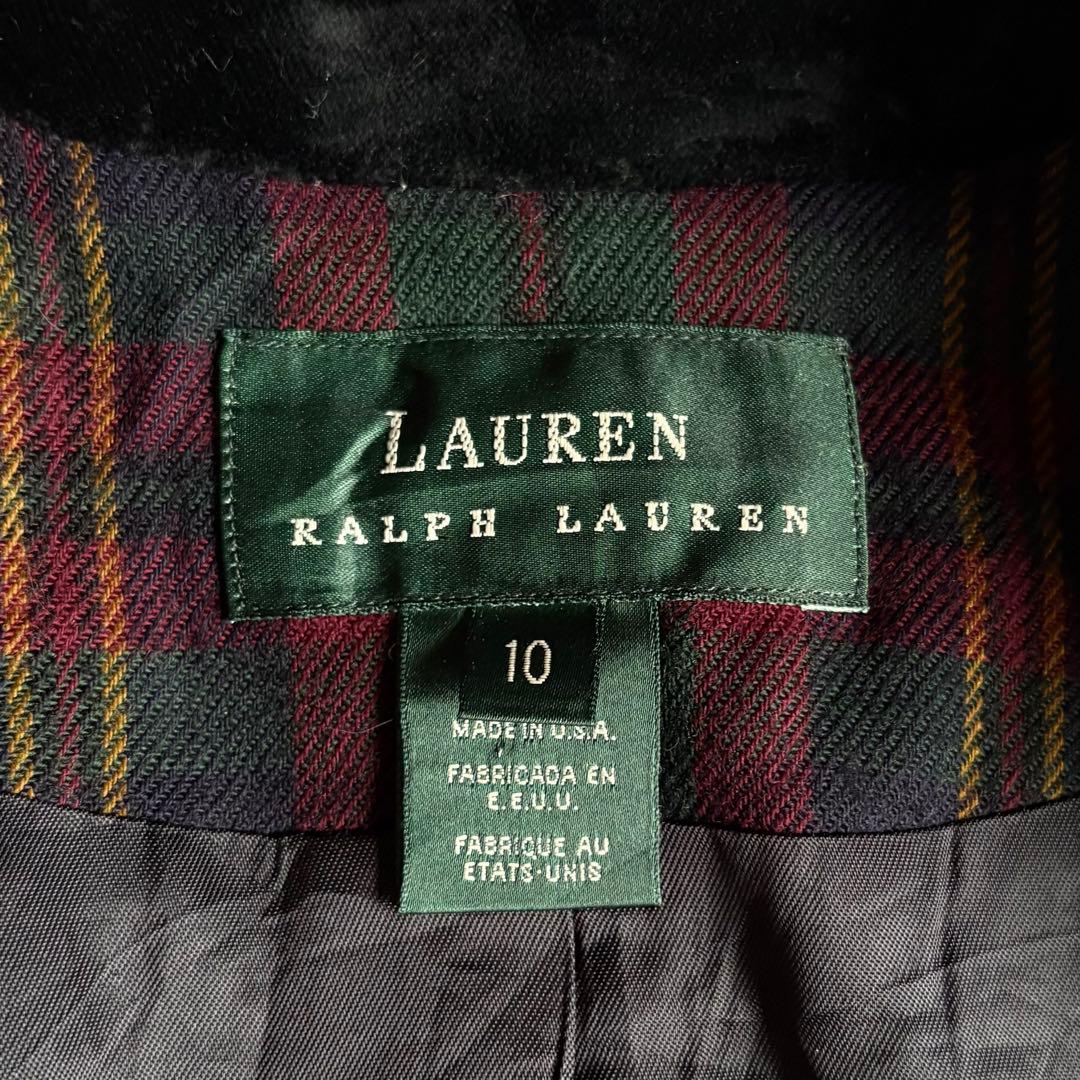 【90s RALPH LAUREN】ウールジャケット　タータンチェック　usa製
