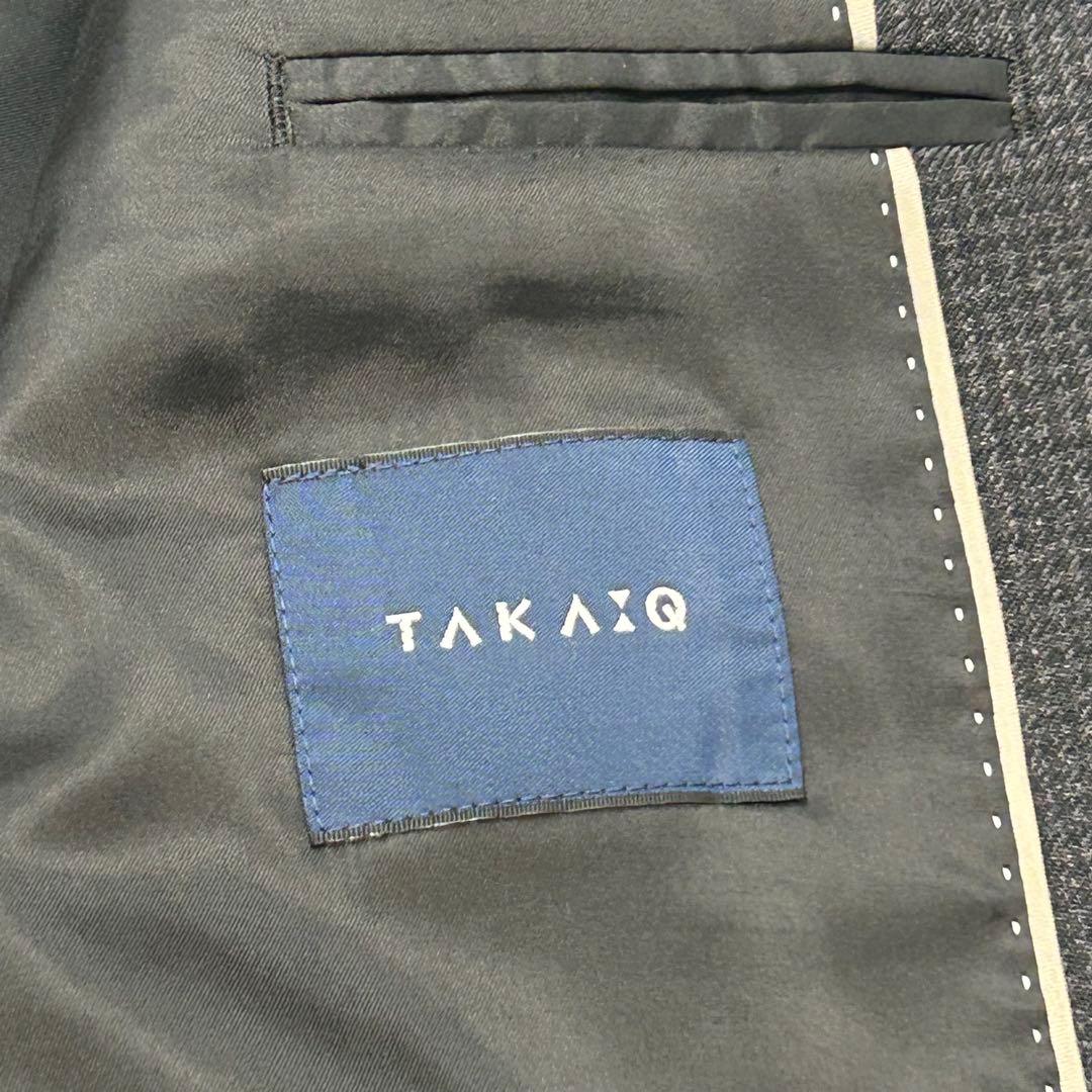 TAKAQ 洗濯可 ダークグレー スーツ セットアップ AB5 チェック