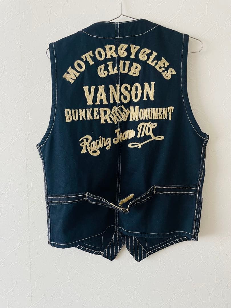 【美品】ベスト　メンズ　VANSON（バンソン）　ウォバッシュ　ストライプ