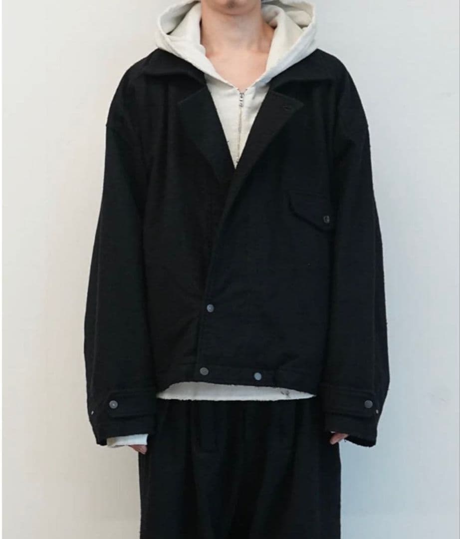 ジャケット・アウター ANCELLM PILLING WOOL DOUBLE BLOUSON BK 2