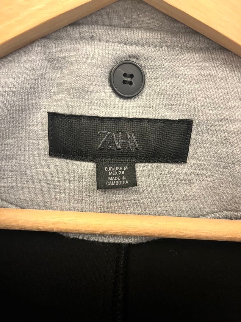美品　【ZARA】取り外し可能なフード付き コンビコート　Mブラック　黒