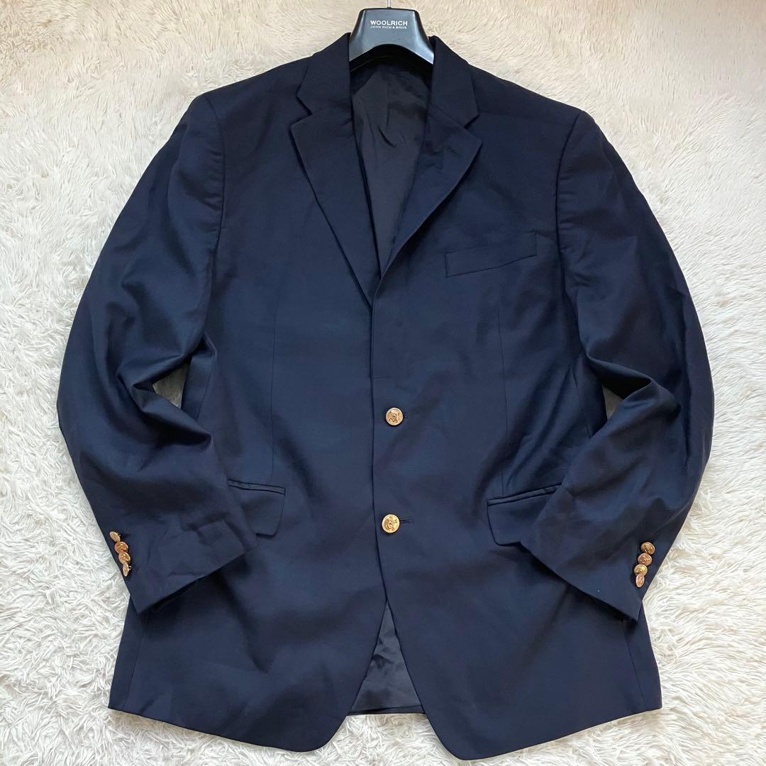 ✨美品✨ラルフローレン テーラード 紺ブレザー 金ボタン 製 XL