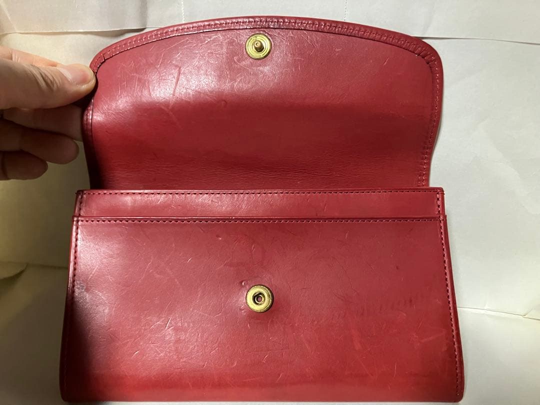オールドコーチ 長財布 Old COACH エンべロープ フラップ 赤 レア希少