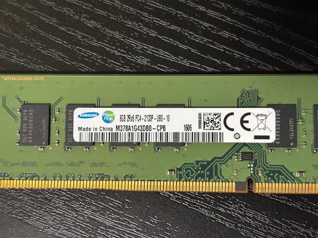 サムスン製 メモリ　DDR4-2133 8GB×2枚(16GB)