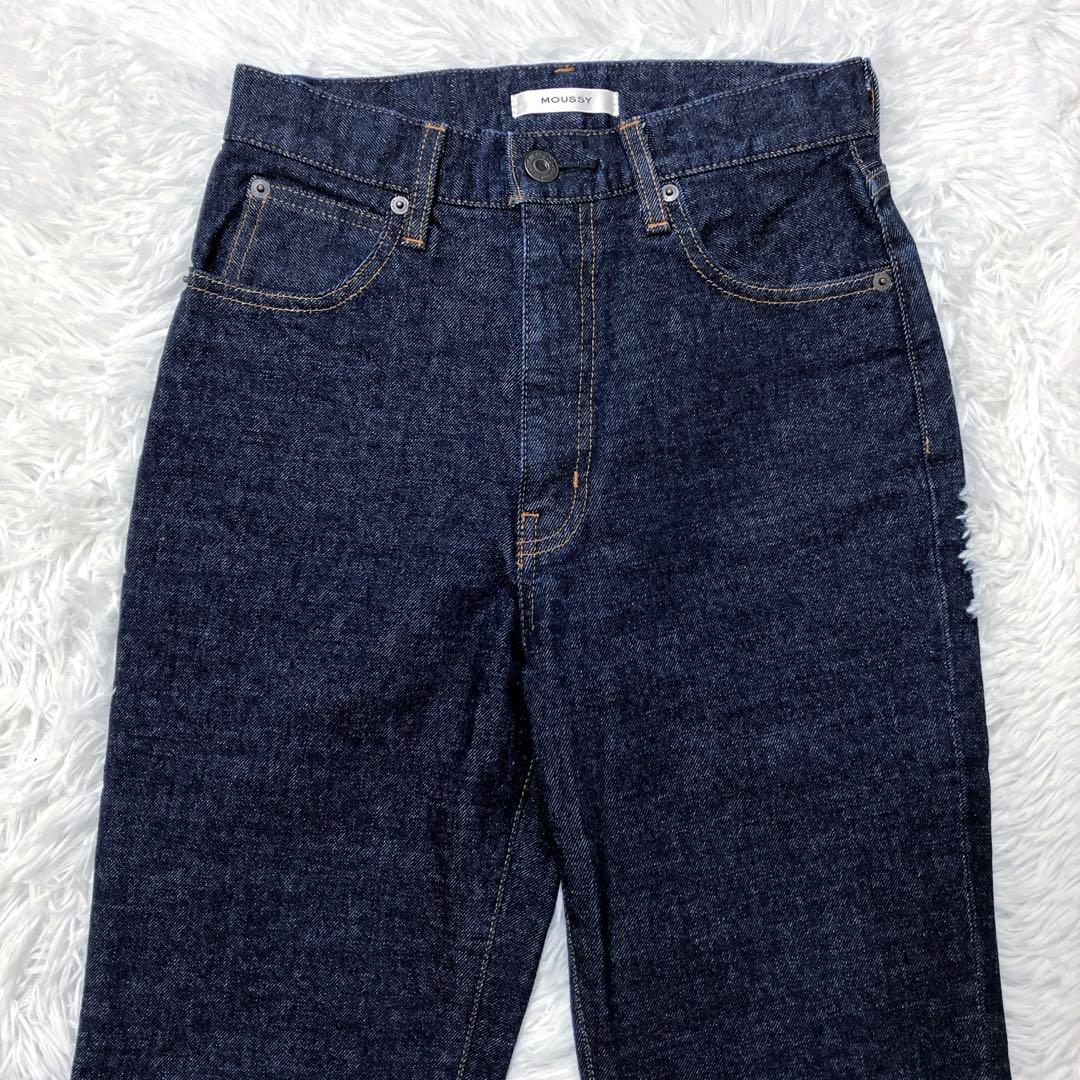 極美品✨　MOUSSY MVS FLARE　デニムパンツ　25相当　濃紺