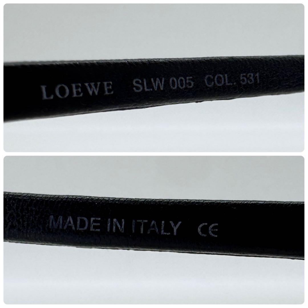 美品 ロエベ LOEWE サングラス ハーフリム オーバル ブラック