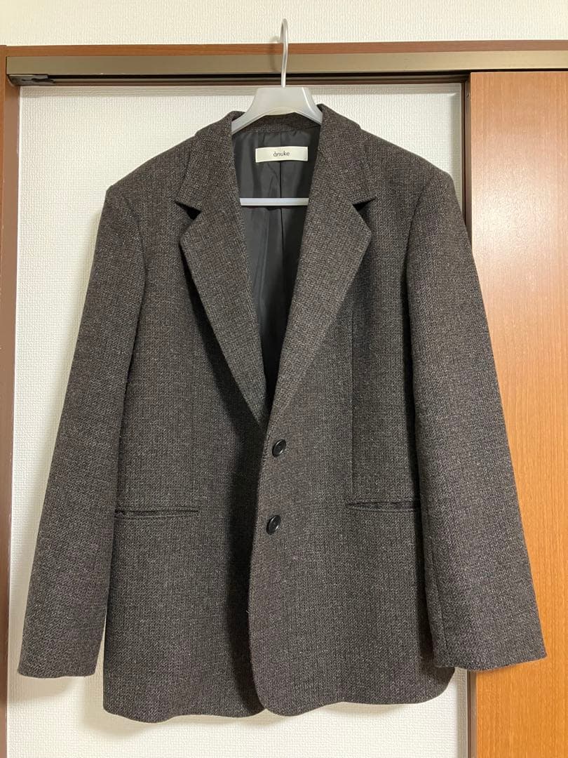anuke Herringbone Wool Jacket ブラウン36