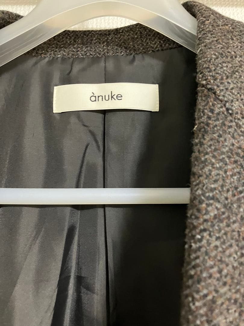 anuke Herringbone Wool Jacket ブラウン36