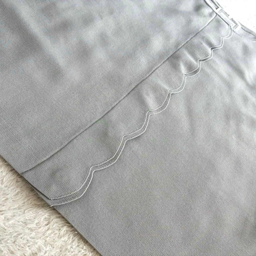 極美品 ビアズリー 24SS スカラップ比翼カーディガン ニットカーディガン