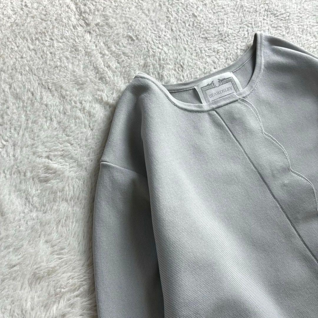 極美品 ビアズリー 24SS スカラップ比翼カーディガン ニットカーディガン