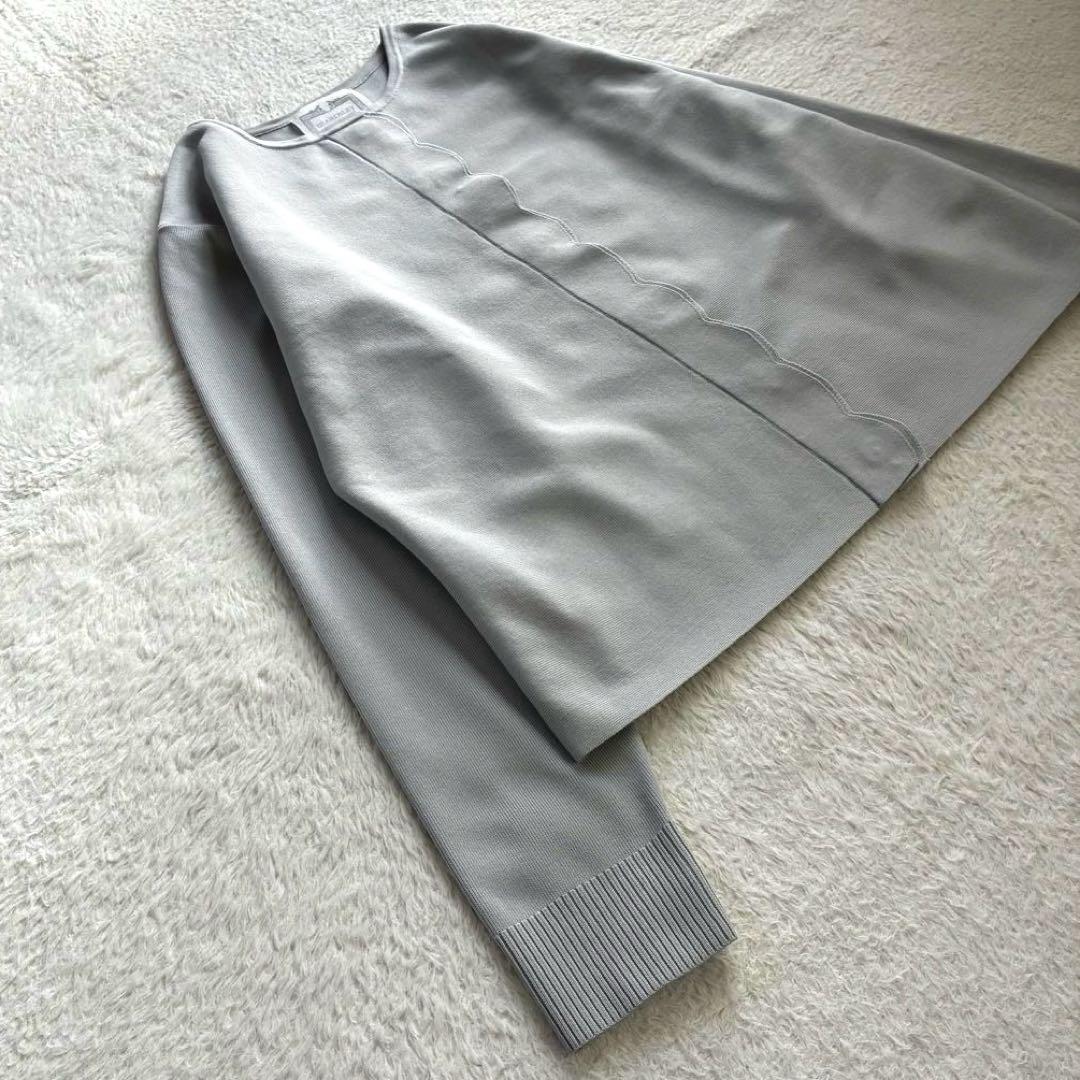 極美品 ビアズリー 24SS スカラップ比翼カーディガン ニットカーディガン