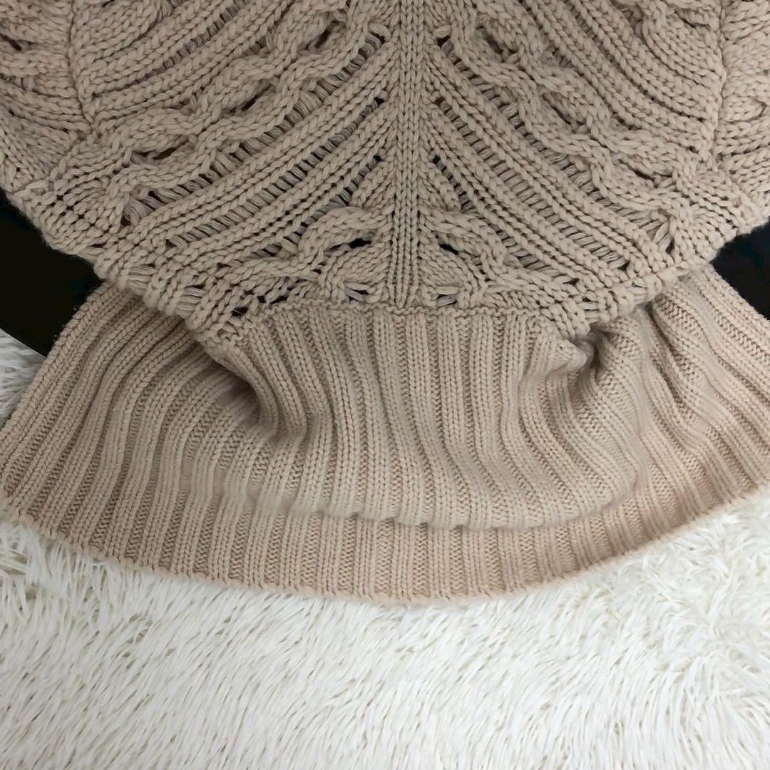 美品◎カシミア入◎MAX MARA ケーブルニットロングコート レディース