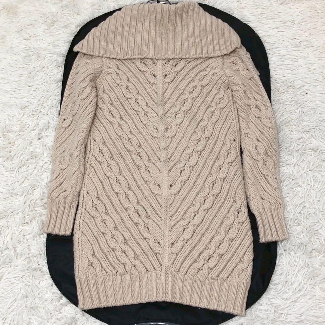 美品◎カシミア入◎MAX MARA ケーブルニットロングコート レディース