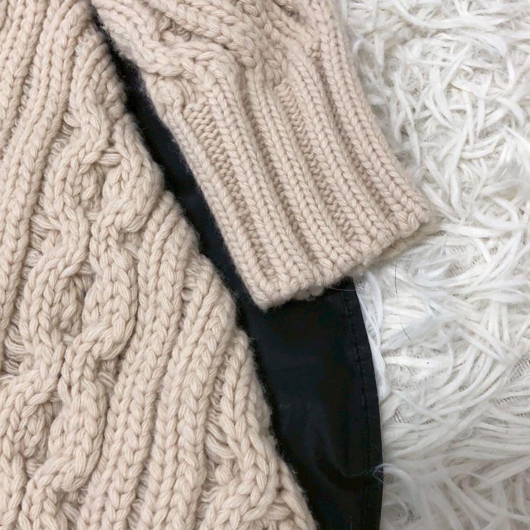 美品◎カシミア入◎MAX MARA ケーブルニットロングコート レディース