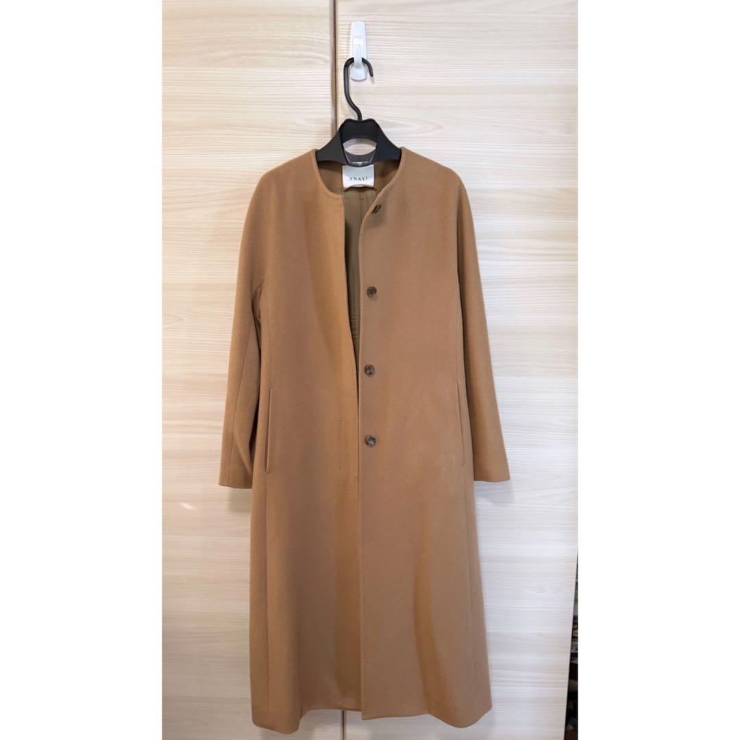 ANAYI アナイ　カシミヤノーカラーベルトコート