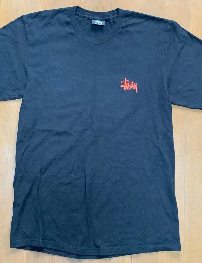 ロ*ー様 【極美品】ステューシー☆メンズTシャツ☆ブラック☆Mサイズ☆オレンジロ