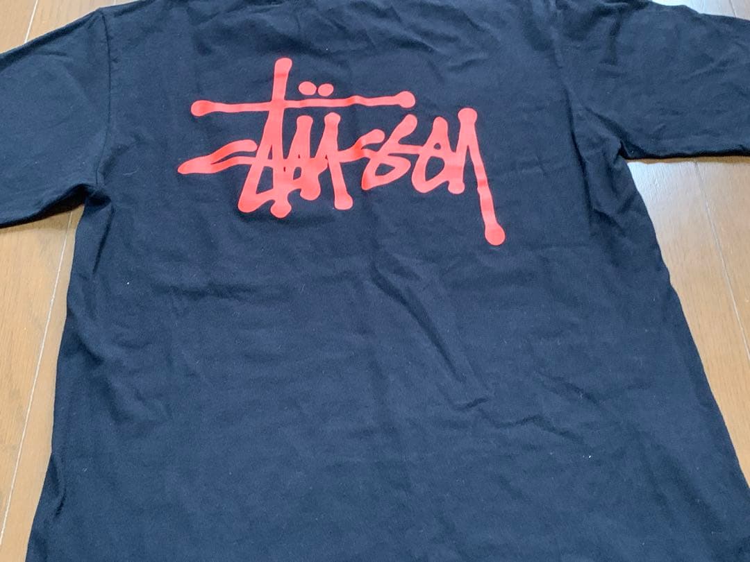 ロ*ー様 【極美品】ステューシー☆メンズTシャツ☆ブラック☆Mサイズ☆オレンジロ
