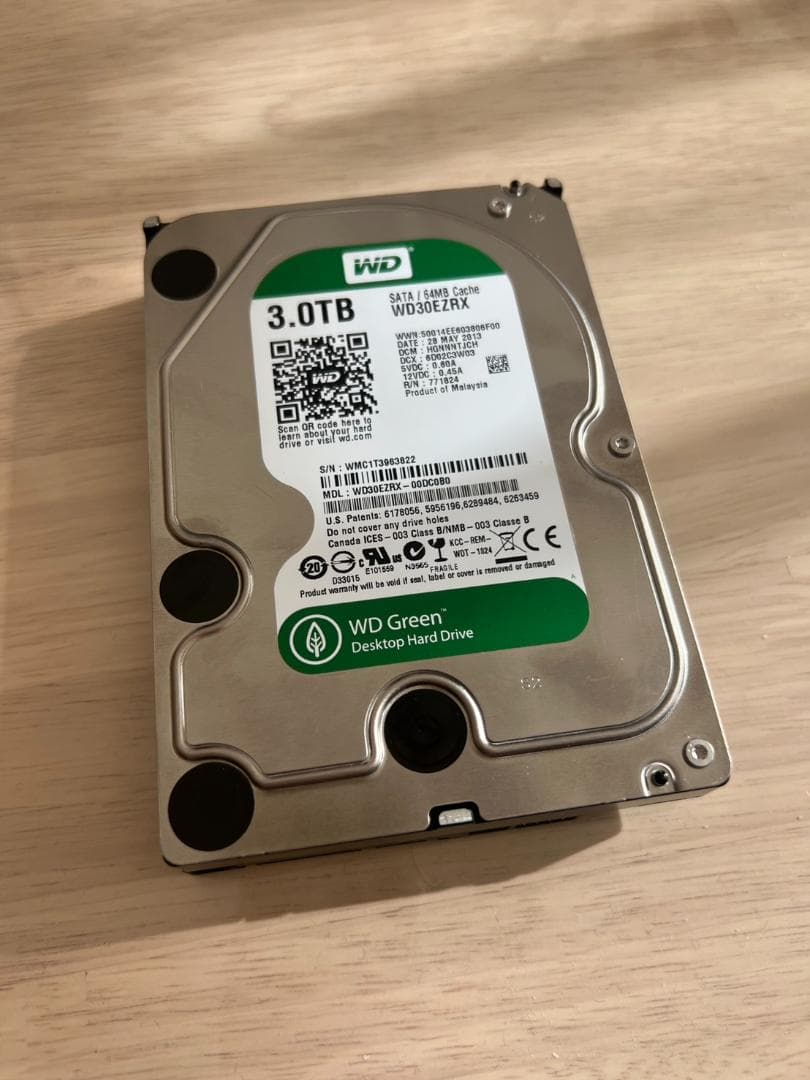 【美品・状態良好】WD Green 3.0TB 内蔵型ハードディスクドライブ