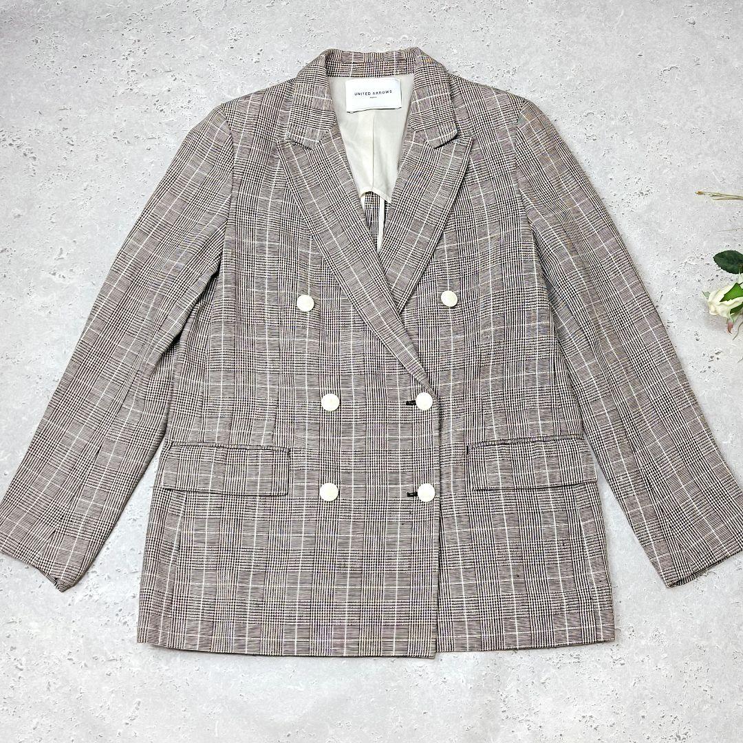 UNITED ARROWS UWSC リネン ブレザー 40 ダブルジャケット