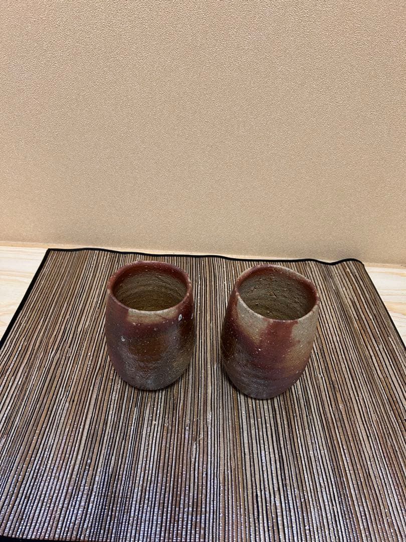 多久守　備前筒湯呑　2個セット