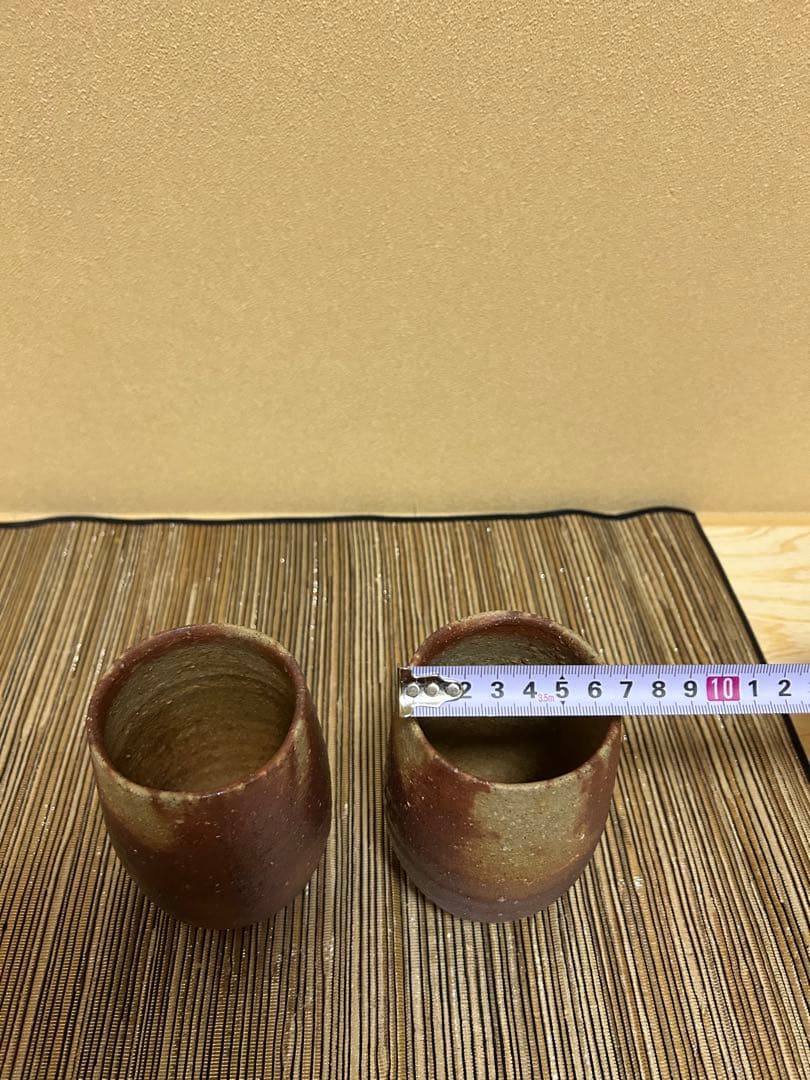 多久守　備前筒湯呑　2個セット