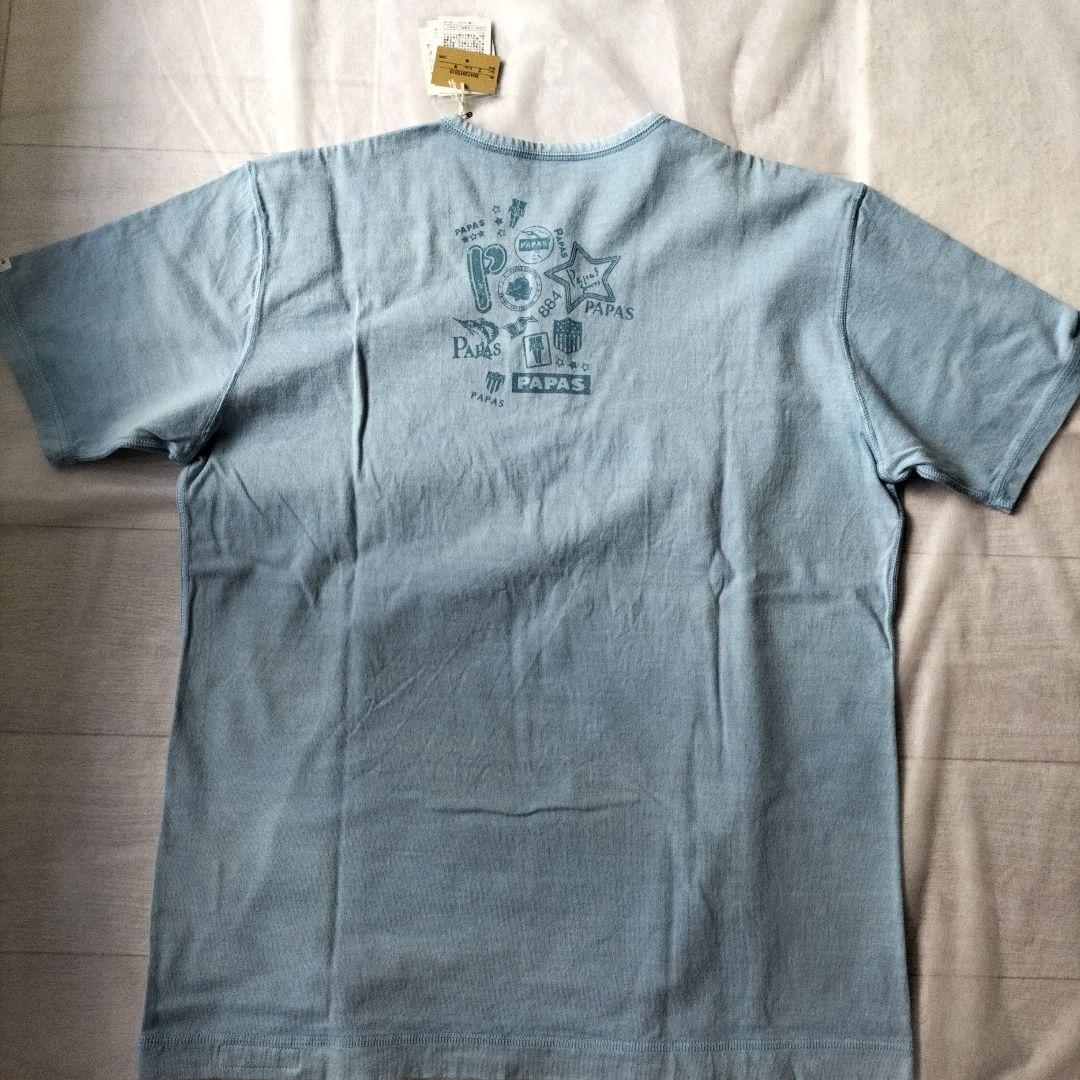 パパス ヘンリーネック　バックプリントTシャツ　Mサイズ未使用タグ付き