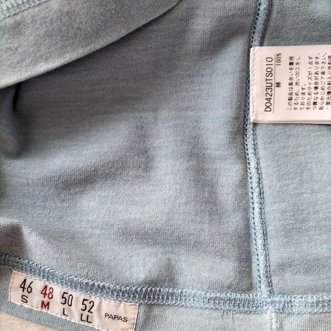 パパス ヘンリーネック　バックプリントTシャツ　Mサイズ未使用タグ付き