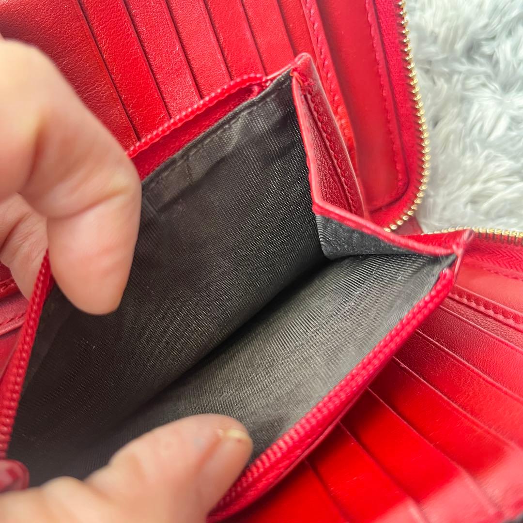 極美品✨GUCCI マイクロシマ　マキシサイズ　財布　ラウンドジップ　レッド