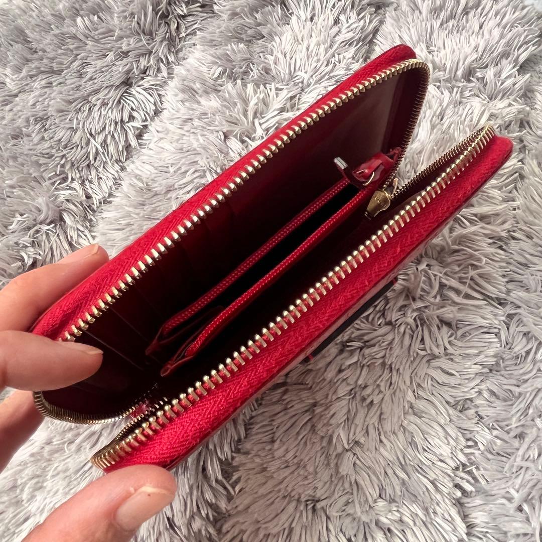 極美品✨GUCCI マイクロシマ　マキシサイズ　財布　ラウンドジップ　レッド