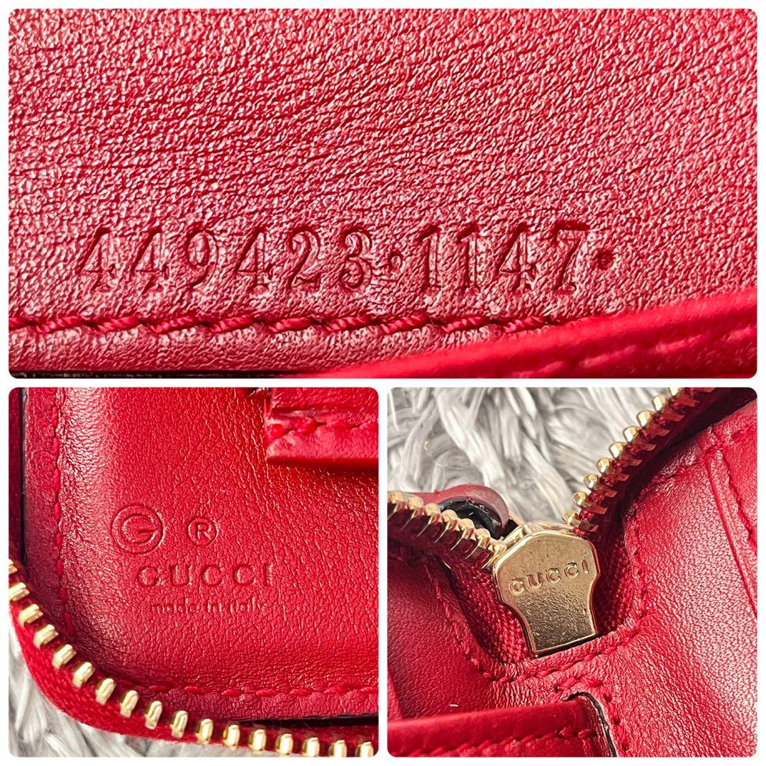 極美品✨GUCCI マイクロシマ　マキシサイズ　財布　ラウンドジップ　レッド