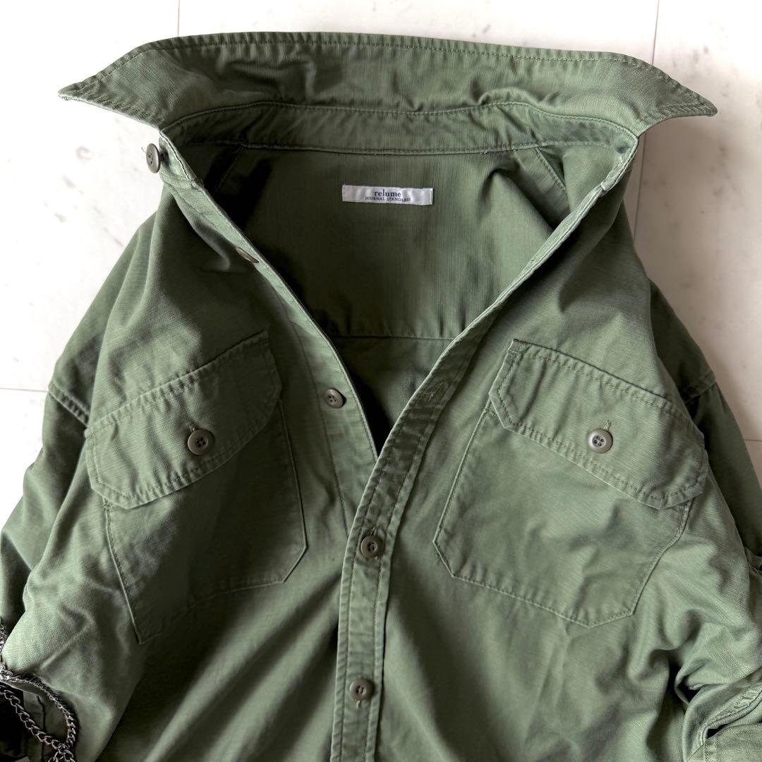 美品 ジャーナルスタンダード Relume バックサテン シャツワンピース