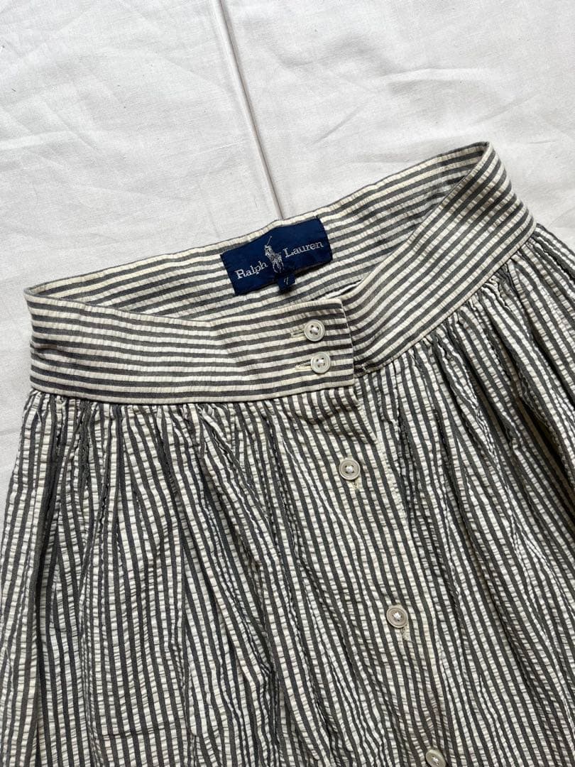 古着 ラルフローレン ロングスカート シアサッカー ralphlauren