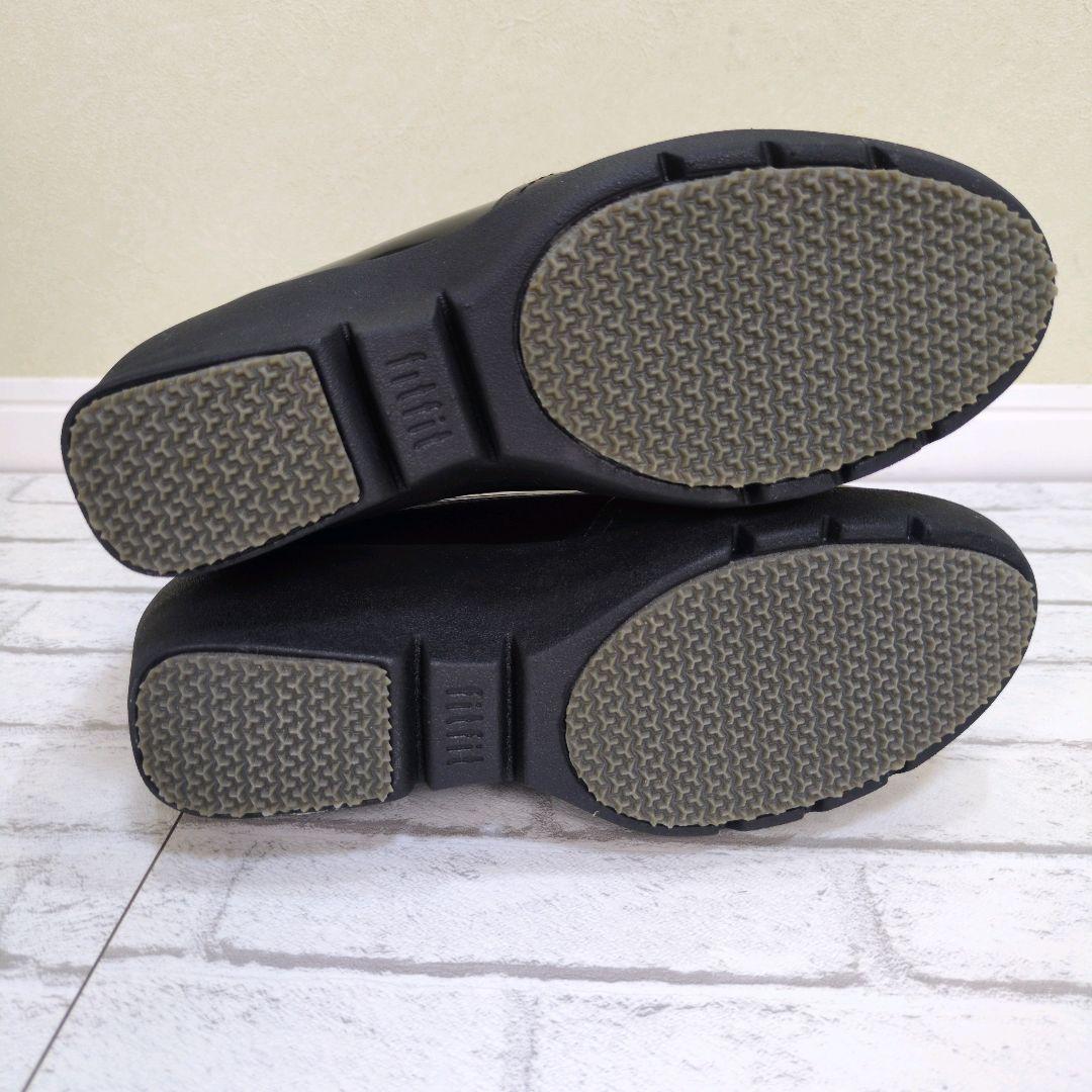 未使用美品　fitfit　フィットフィット　バックジップ　ショートブーツ　シボ革